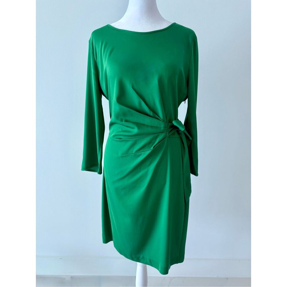 Diane Von Furstenberg Emerald Green Long Sleeve Knot Dress
